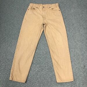 VTG Levis 550 Jeans Mens 36x32 Beige Relaxed Tapered Made USA Denim Orange Tab